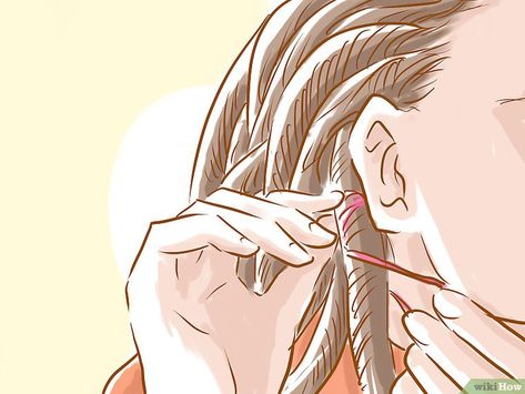 3 Ways to Give Yourself Dreadlocks - wikiHow How To Do Dreadlocks, How To Start Dreadlocks, Starting Dreads, Dreads Diy, Short Dread Styles, Dreadlocks Diy, White Girl Dreads, Dreadlocks Hair Care, Hippie Dreads