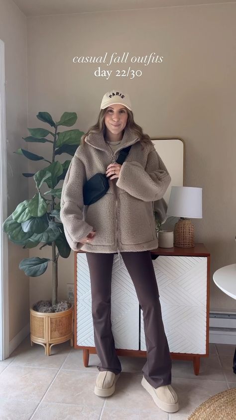 Teddy Fleece Jacket curated on LTK Oversized Teddy Jacket Outfit, Styling Fleece Jacket, Outfits With Fleece Jacket, Beige Fleece Jacket Outfit, Teddy Fleece Outfit, Teddy Pullover Outfit, Zip Up Fleece Outfit, Teddy Fleece Jacket Outfit, Fleece Outfit Women