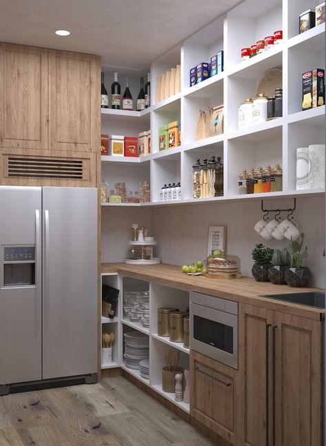 Pantry with fridge