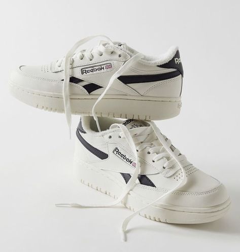 Reebok Club C Double Outfit, Reebok Club C Double Sneaker, Reebok Outfit, Reebok White Sneakers, Reebok Club C Double, Reebok Club C, Chunky Shoes, Hype Shoes, Club C