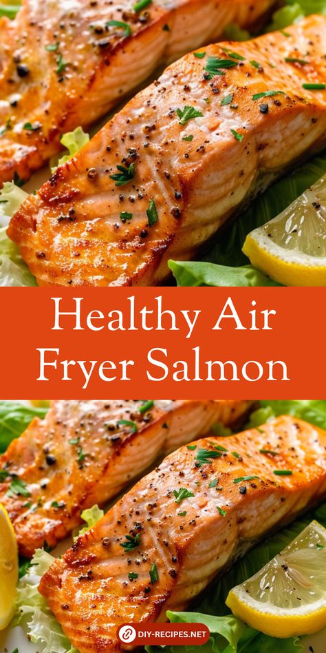 Cook healthy air fryer salmon with a flavorful glaze. Easy, quick, and perfect for a nutritious dinner! Low Calorie Salmon Recipes Air Fryer, Healthy Dinner Recipes Air Fryer Salmon, Simple Air Fryer Salmon, Healthy Fish Recipes Salmon, Asian Salmon Air Fryer Recipes, Salmon Cooked In Air Fryer, Cooking Fresh Salmon, Air Fryer Salmon Healthy, Salmon Air Fryer Time