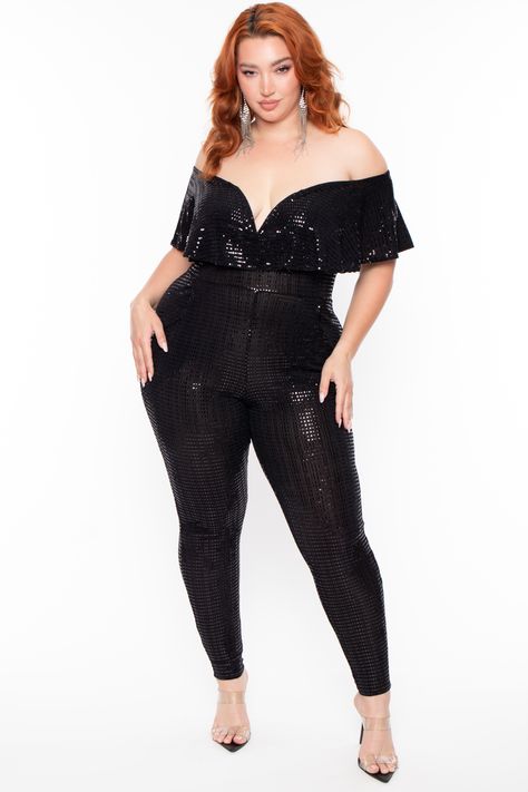 Affordable Plus Size Clothing, Jumpsuit With Pockets, Classic Style Outfits, Sequin Outfit, Sequin Jumpsuit, Party Inspo, Plus Size Brands, Bach Party, 25th Birthday