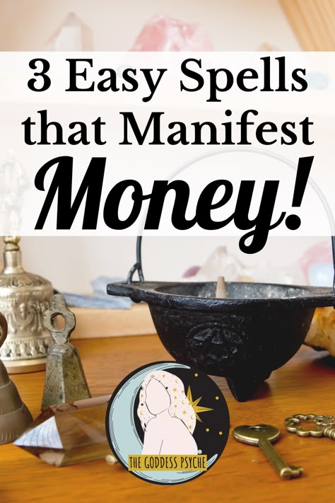 Simple Spells For Beginners Money, Easy Money Spells For Beginner Witches, Spell To Get Money Fast, Money Luck Spell, Wicca Money Bowl, Spell For Money Wealth, Money Spell For Someone Else, Rituals For Money, Hoodoo Magic Money