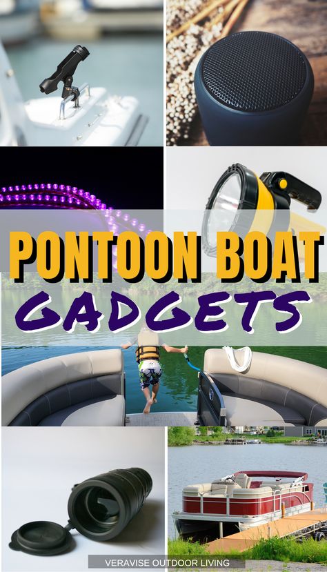 Boating Must Haves, Boat Must Haves, Boat Ideas Diy, Boat Accessories Ideas, Pontoon Boat Makeover Diy, Boat Organization Ideas, Boat Gadgets, Pontoon Boat Ideas, Pontoon Boat Decor