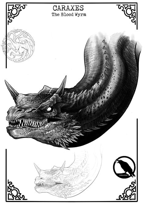 Caraxes Dragon Drawing, Caraxes Dragon Tattoo, House Of Dragon Art, House Of The Dragon Caraxes, Caraxes Dragon, Werewolf Drawing, Drogon Game Of Thrones, Dragon Tattoo Art, Game Of Thrones Dragons