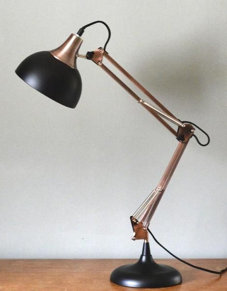 The Forest & Co. - Copper And Black Desk Lamp - Copper/Black Black Desk Lamp, Gold Desk Lamps, Bankers Desk Lamp, Gold Desk, Design Desk, Home Lighting Design, Office Lamp, Black Desk, Lamp Black