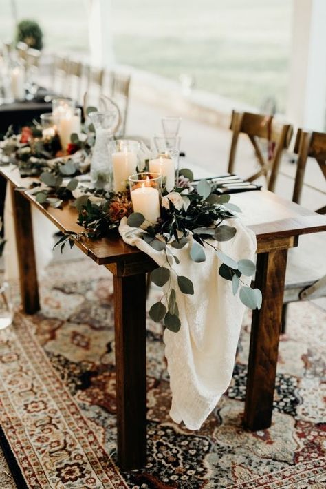 Pretty Wedding Centerpieces, Bride Groom Table, Berry Tones, Matthew Christopher, Pampas Grass Wedding, Sweetheart Table Wedding, Grass Wedding, Bridal Table, Bridal Musings