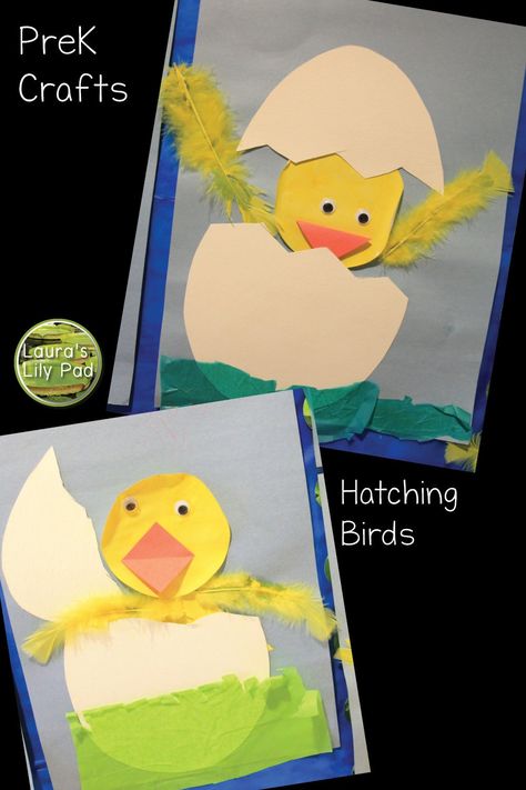 Bird Egg Activities Preschool, Chick And Egg Craft Preschool, Egg Hatching Craft, Egg Hatching Activities Preschool, Birds And Eggs Preschool Theme, Egg Theme Preschool, Hatching Egg Craft, Egg Crafts Preschool, Bird Arts And Crafts