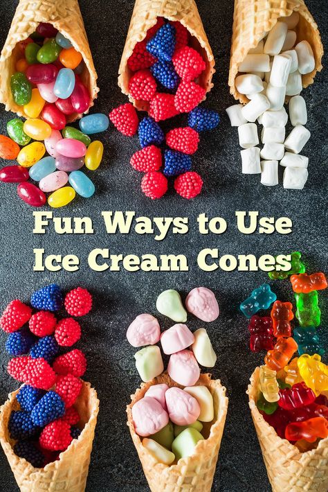 From Summer Treats to Crafts: Fun Ways to Use Ice Cream Cones  ||  By Kim Leave a comment Mmm….. Is there anything better than a cone of ice cream on a hot summer’s day? For children, the answer would most definitely be no. However, there are so many great things you can do with ice cream cones. Whether you use them to serve treats other than ice cream or use them as seed starters, you will https://twokidsandacoupon.com/2018/06/from-summer-treats-to-crafts-fun-ways-to-use-ice-cream-cones.html Ice Cream Cone Treats Ideas, Cotton Candy Ice Cream Cones, Ice Cream Cones Ideas, Ice Cream Cone Ideas, Ice Cream Cone Crafts, Ice Cream Cone Treats, Fruit Ice Cream Cones, Ice Cream Cone Craft, Clown Cupcakes