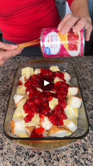 Desserts Made With Angel Food Cake, Angel Food Cake Desserts Easy, Strawberry Angel Food Cake Dessert, Angel Food Trifle, Angel Food Cake Recipes, Cherry Delight Dessert, Strawberry Angel Food Cake, Fast Easy Desserts, Angel Food Cake Desserts