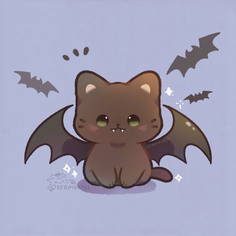 Cute Halloween Drawings, Kawaii Cat Drawing, Kitten Drawing, Chibi Cat, Cute Cat Drawing, Cute Kawaii Animals, Little Drawings, Cute Animal Drawings Kawaii, Little Cat