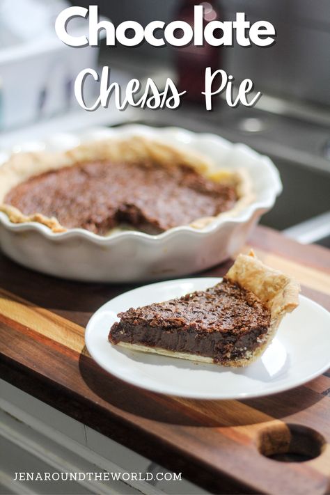 It's #NationalBakingMonth and since I love baking, I thought I would share one of my favorite pies with you -- Chocolate Chess Pie -- which tastes just like a fudgy brownie! Homemade Chocolate Cream Pie, Chocolate Chess Pie Recipe, Old Fashioned Chocolate Pie, Vanilla Pie, Oil Pie Crust, Graham Cracker Pie, Easy Chocolate Pie, Holiday Potluck, Chocolate Cream Pie Recipe