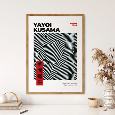 Yayoi Kusama Print Yayoi Kusama Poster Trendy Wall Art - Etsy Yayoi Kusama Poster, Slavic Mythology, Interior Tips, Japandi Interior, Japanese Wall Art, Interior Vintage, Hygge Decor, Japanese Wall, Styling Guide