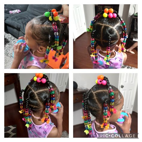 #littlegirlhairstyles #littlegirlbraids #mixedkids #ballballs #barrettes #beads #hairbeads #hairideas Mixed Girl Hairstyles Kids, Toddler Braided Hairstyles With Beads, Mixed Toddler, Hairstyles With Barrettes, Braided Hairstyles With Beads, Hairstyles With Beads, Mixed Kids Hairstyles, Braids Beads, Mixed Girl Hairstyles