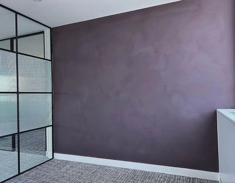 Lillypilly Purple Wall Paint Bedroom, Purple Limewash, Purple Wall Paint, Lime Wash Walls, Limewash Walls, Instagram Office, Space Project, Lime Wash, Limewash Paint