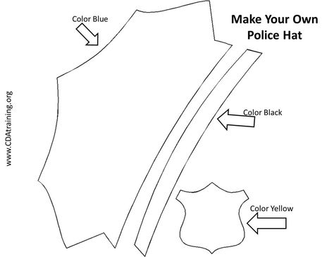 police hat template Police Hat Craft Preschool, Police Hat Template Free Printable, Police Hat Template, Printable Police Hat, Police Hat Craft, Police Officer Crafts, Police Officer Hat, Community Helpers Preschool Crafts, Police Crafts