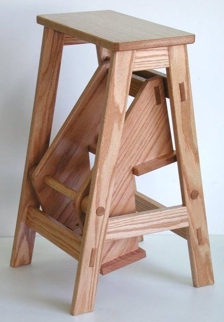 Amish Folding Step Stool Step Stool Diy, Stool Woodworking Plans, Ladder Chair, Mini Couch, Wood Step Stool, Diy Stool, Kitchen Step Stool, Wooden Step Stool, Folding Step Stool