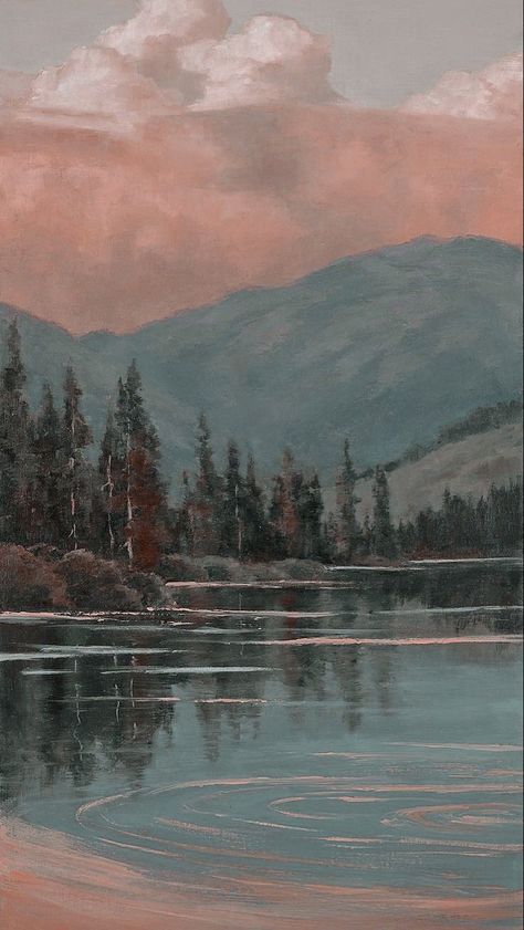 Stone Phone Wallpaper, Nature Aesthetic Painting, Wallpaper Painting, Scenery Paintings, Wallpaper Vintage, Aesthetic Painting, Aesthetic Pastel Wallpaper, Painting Wallpaper, Ethereal Art