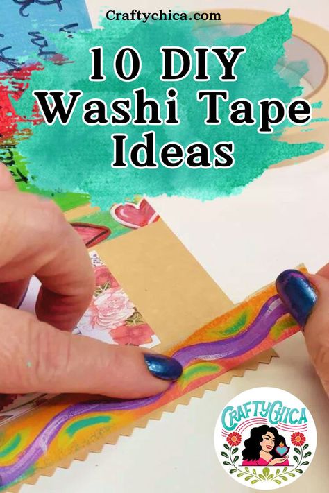 Create your very own washi tape with these 10 DIY washi tape ideas. #planning #art #craftychica #crafts #washitape Washi Tape Collage Art, Washi Tape Pens Diy, Washi Tape Art Ideas, Washi Tape Collage, How To Make Washi Tape Diy, Washi Tape Ideas Scrapbooking, Diy Washi Tape Ideas, Washi Tape Wall Art Diy, Washi Tape Art