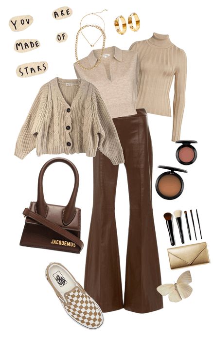 Cocoa Brown Outfit, Soft Autumn Aesthetic Outfit, Brown Fall Outfits Aesthetic, Brown Autumn Outfit, Warm Brown Outfit, Caramel Girl Aesthetic Outfits, Brown Aesthetic Winter Outfit, Fall Themed Outfits, Chocolate Girl Aesthetic Outfits