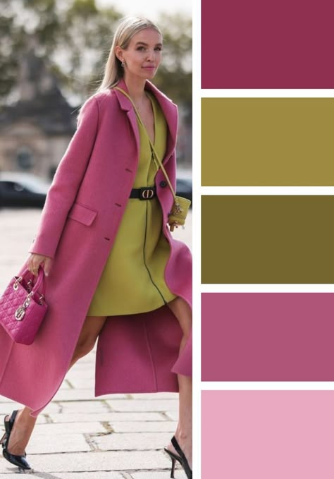 How To Look Expensive, Colour Combinations Fashion, Look Rose, Color Combos Outfit, Color Blocking Outfits, Color Combinations For Clothes, Color Trends Fashion, Pink Coat, Style Mistakes