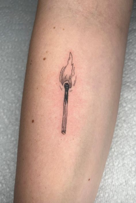 Fire Escape Tattoo, There Is A Light That Never Goes Out Tattoo, Burning Book Tattoo, Lit Match Tattoo, Burning Match Tattoo, Mine Tattoo, Match Tattoo, Light Tattoo, There Is A Light