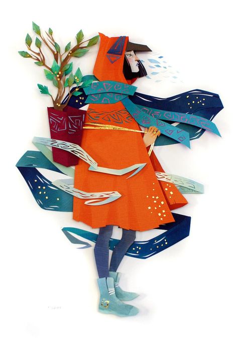 Mythical Cut Paper Collages by Artist Morgana Wallace #papercraft #illustration #collage Kunst Collages, Cut Paper Illustration, Paper Cutout Art, Type Illustration, Colossal Art, Paper Illustration, Collage Illustration, Paper Artwork, Cut Paper