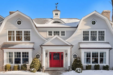 You'll Fall in Love With These 10 Dormer Windows Dutch Colonial Homes, Gambrel Style, Attic Renovation Ideas, Red Front Door, Roof House, Gambrel Roof, Colonial Exterior, Dormer Windows, Dutch Colonial