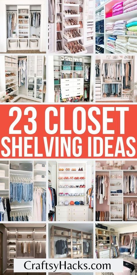 Closet Shelving Ideas, Organizing Walk In Closet, Deep Closet, Master Closet Design, Closet Redo, Best Closet Organization, Closet Shelving, Closet Planning, Closet Hacks