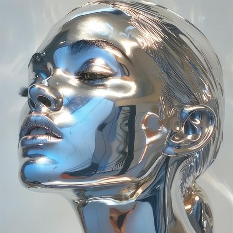 Medium shot model posing with futuristic mask | AI-generated image Futuristic Mask, Female Body Paintings, It Cosmetics Cc Cream, Foundation With Spf, Digital Word, Futuristic Aesthetic, Album Artwork, Free Business Card Mockup, Futuristic Art