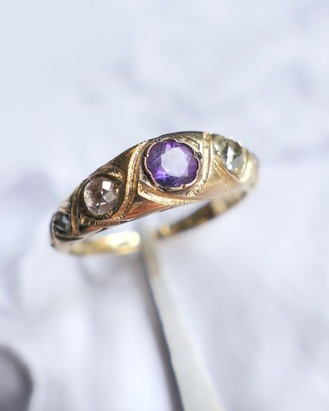 JUST ANTIQUE RINGS 🕰️ Choose a favourite ❤️ 1, 2, 3, 4 or 5 ❤️ ⏩👀 Claim yours in the comments! 1️⃣Dated 1865, Victorian Amethyst and Diamond Ring with Old Mine Cuts and Rose Cuts 2️⃣ Antique Pearl, Diamond and Imitation Sapphire Blue Stone Toi et Moi Ring 3️⃣ Art Nouveau Pearl and Diamond Crossover Ring 4️⃣ Antique French Gate Style Ring with Old Cut Diamond 5️⃣ Antique French Garnet and Old Cut Diamond Ring Double tap this post to declare yourself an antique ring lover ❤️ #petitco... Victorian Amethyst Ring With Center Stone In Gold, Victorian Amethyst Ring In Yellow Gold, Luxury Antique Amethyst Ring, Antique Gold Amethyst Multi-stone Ring, Victorian 14k Gold Amethyst Ring Collectible, Crossover Diamond Ring, Crossover Ring, Amethyst And Diamond Ring, Blue Stone