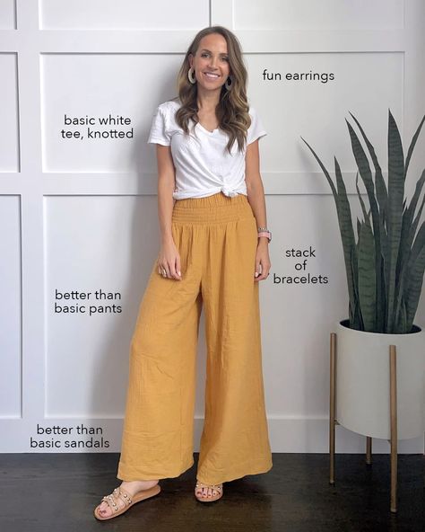 21 Better Than Basic Summer Outfits for 2021 | Merrick's Art Wide Linen Pants Outfit, Wide Leg Linen Pants Outfit Summer, Wide Leg Linen Pants Outfit, Wide Leg Pants Outfit Summer, Linen Pants Outfit Summer, Basic Summer Outfits, Cream Linen Pants, Linen Summer Outfits, 21 Outfits