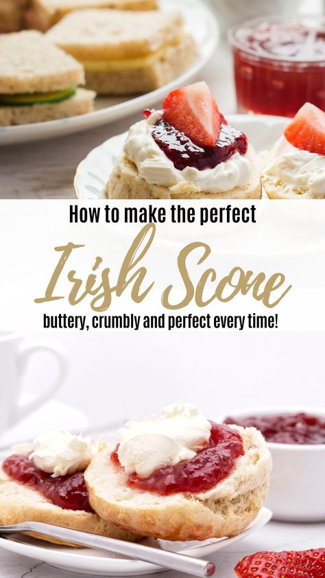 How to make Irish scones: step by step recipe (no buttermilk version) - Mama Loves Ireland Irish Scones Recipe Ireland, Old Irish Recipes, Irish Meals, Sweet Scones Recipe, Irish Scones Recipe, Irish Scones, Pasties Recipes, Scone Recipes, Scones Recipe Easy