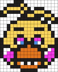 Fnaf Blanket, Fnaf Kandi Pattern, Fnaf Perler Beads Pattern, Fnaf Pixel Art Grid, Fnaf Perler Beads, Pixel Art Fnaf, Fnaf Pixel Art, Art Fnaf, Fnaf Crafts