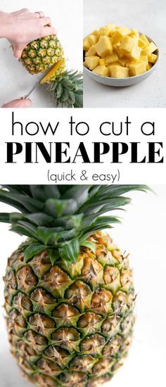 How to Cut a Pineapple (Quick & Easy) #howto #pineapple #fruit #tropicalfruit #howtocutpineapple #pineapplerecipe Cut A Pineapple, Pineapple Diet, Cut Pineapple, Chopped Pineapple, Pineapple Recipes, Brown Spots Removal, Pineapple Fruit, Good Health Tips, Healthy Nutrition