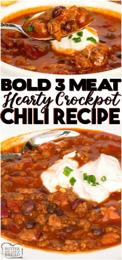 Chilli Recipe Crockpot, No Meat Chili Recipe, Crockpot Chili Recipe, The Best Chili Recipe, Chili Crockpot, Meat Chili, Pork Chili, Beef Chili Recipe, Crockpot Appetizers