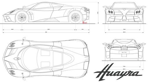 Pagani Huayra Drawing, Car Blueprint, Art Sub Lessons, Blueprint Art, Cool Car Drawings, Car Interior Design, Pagani Huayra, Mclaren P1, Car Design Sketch