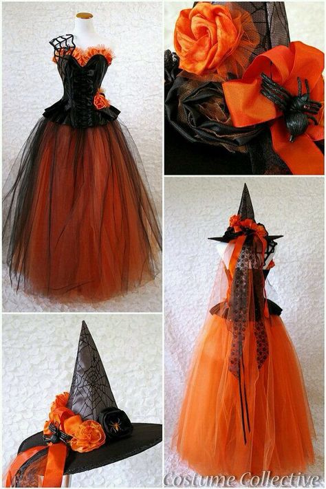 ❤️ … Orange Corset Dress, Orange Corset, Baba Jaga, Witch Costumes, Diy Kostüm, Adornos Halloween, Halloween Costumes Makeup, Witch Costume, Fantasias Halloween