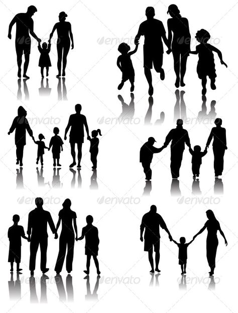 Family Siluet Tattoo Design, Shadow People Tattoo, Family Shadow Picture, Family Silhouette Art, Cover Ups Tattoo, Family Tattoos For Men, Silhouette Family, Father Tattoos, Family Tattoo Designs