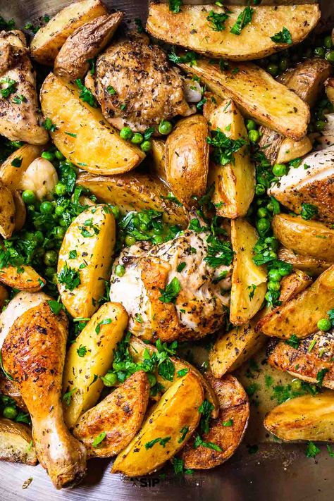 Chicken And Parsley Recipes, Italian Chicken And Potatoes In Oven, Italian Roasted Chicken And Potatoes, Chicken Vesuvio Recipe Giada, Italian Roast Chicken Recipes, Chicken Vesuvio Recipe Chicago, Roasted Chicken Sauce, Vesuvio Potatoes, Italian Chicken And Potatoes