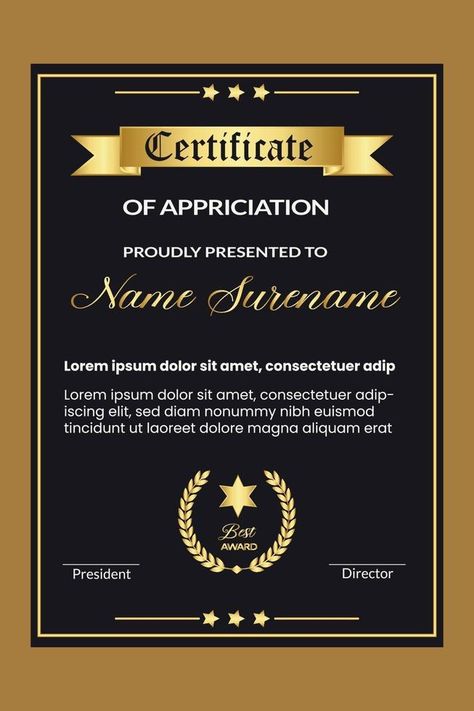 Best Award Certificate, Award Certificate Design, Best Employee Award, Employee Awards Certificates, Awards Certificates Design, Perfect Attendance Award, Certificates Template, Staff Awards, Best Employee