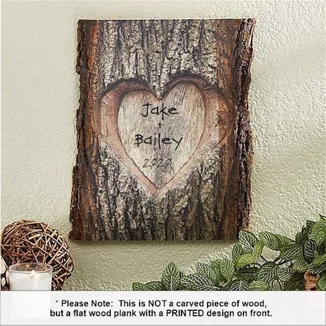 ProductReview | PersonalizationMall.com Surprise Gifts For Him, Rustic Letters, Thoughtful Gifts For Him, Wicker Hearts, Carved Heart, Family Tree Wall, Wood Personalized, Tree Carving, Wooden Plaques