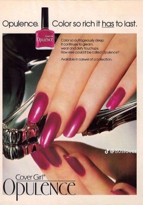 80s Nail Polish Ads, 80s Nail Polish, 1970s Nails, Nail Polish Ads, 1980s Nails, Nail Ads, 1920s Nails, Nail Magazine, Vintage Nail Polish