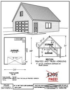 Garage Decor. Want t Diy Garage Plans, Garage Halloween, Two Story Garage, Rv Garage Plans, Garage Shop Plans, 2 Car Garage Plans, Garage Plans With Loft, Garage Plans Detached, Garage Workshop Plans