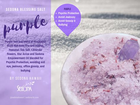 Purple Salt Witchcraft, Protection Salt Recipe, Salt Magick, Witch Salts, Witch Salt, Purple Salt, How To Make Purple, Office Gossip, Salt Lavender