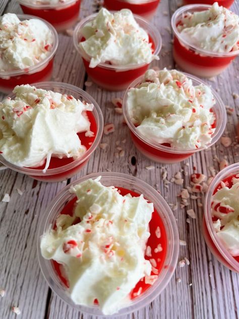 Peppermint, or candy cane, jello shots are perfect for the holidays! Candy Cane Jello Shots, Peppermint Jello Shots, Christmas Jell-o Shots, Jello Shots Vodka, Peppermint Vodka, Christmas Jello, Christmas Jello Shots, Jell O Shots, Shot Cups