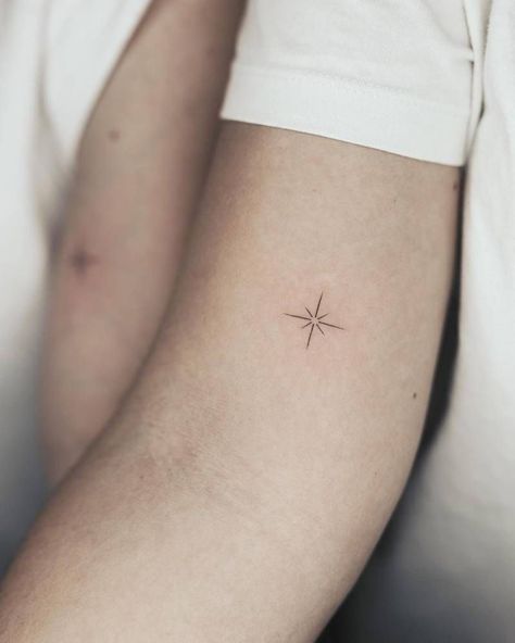 Star Tattoos | Tattoofilter Matching Fine Line Tattoos Couples, Matching Star Tattoos, Tattoo For Couple, Friendship Tattoos For 3, North Star Tattoo, Sarah Tattoo, North Star Tattoos, Jonboy Tattoo, Sacred Tattoo