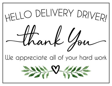 Printable Thank You Sign for your Delivery Driver – Joy & Chaos Delivery Drivers Thank You, Amazon Delivery Thank You, Delivery Driver Thank You Printable Free, Thank You Delivery Drivers Printable Free, Sign For Delivery Drivers Printable, Delivery Driver Thank You Printable, Thank You Delivery Drivers, Delivery Driver Thank You, Thank You Delivery Drivers Printable