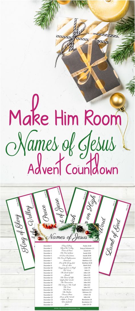 Advent Family Activities, Names Of Jesus Advent, The Names Of Jesus, Jesus Printable, December Writing, Names Of Christ, Christ Centered Christmas, Christmas Writing, Scripture Writing