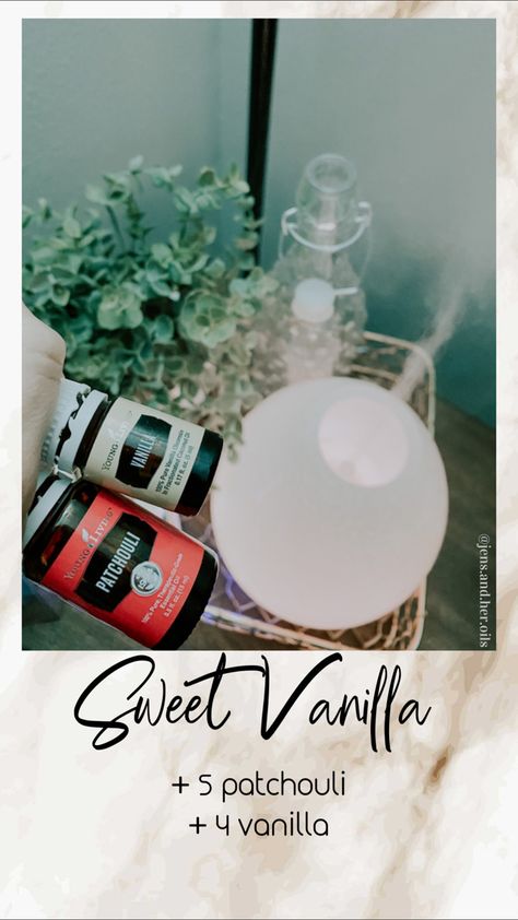 Essential Oil Patchouli Blends, Vanilla Patchouli Essential Oil Blend, Patchouli Diffuser Blend, Vanilla Essential Oil Blends, Humidifier Oils, Vanilla And Patchouli, Aromatherapy Diy, Candle Recipes, Essential Oil Perfume Blends